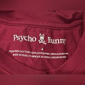 Psycho Bunny Men's Maroon Short Sleeve Tee